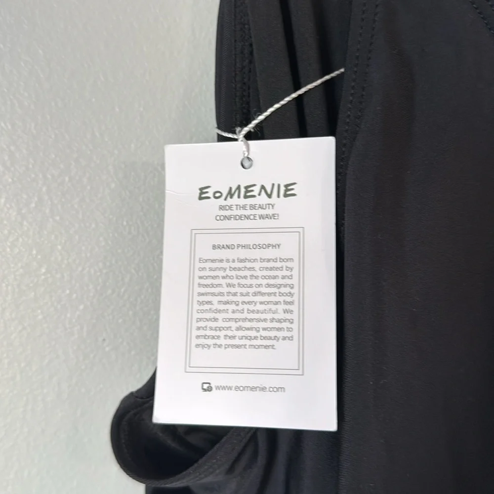 EoMENIE Black Pullover One-Piece Swimsuit Size 20W Adjustable Straps Padded Bra - Picture 12 of 12
